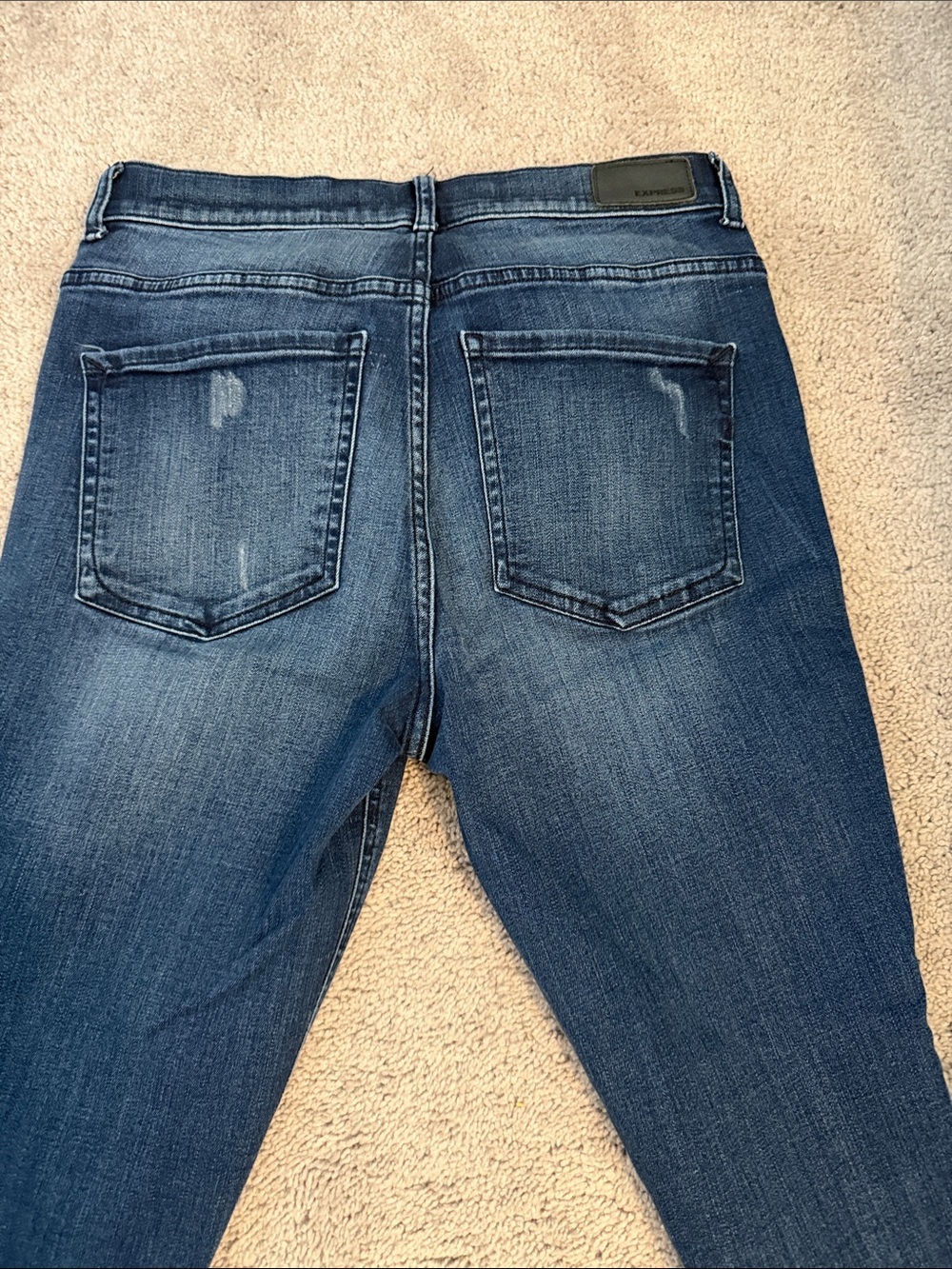 Express Medium Blue Ripped Ankle High Rise - Picture 8 of 10